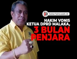 Hakim Vonis Ketua DPRD Malaka, 3 Bulan Penjara