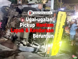 🚨 Ugal-ugalan! Pickup Hantam Lapak & Kendaraan Beruntun