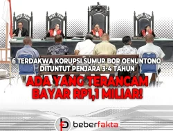 6 Terdakwa Korupsi Sumur Bor Oenuntono Dituntut Penjara 3-4 Tahun