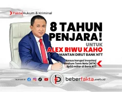 Vonis 8 Tahun Penjara untuk ALEX RIWU KAHO, Mantan Dirut BANK NTT!