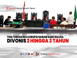 Tiga Terdakwa Korupsi Garam Sabu Raijua Divonis 2 hingga 3 Tahun